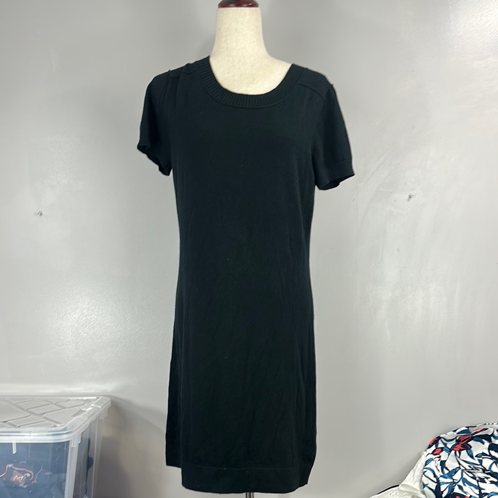 Banana Republic Black Knit Short Sleeve Dress